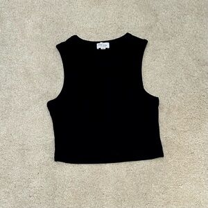 Le Lis Classic Black Ribbed Tank / Crop Top